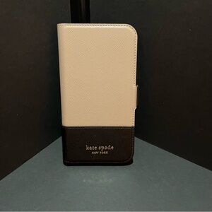 Kate Spade Staci Leather Magnetic Folio Case Beige iPhone 12